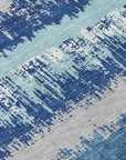 LOOMLAN Rugs Nyelle Blue Washable Indoor-Outdoor Rug