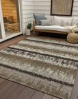 LOOMLAN Rugs Nyelle Brown Washable Indoor-Outdoor Rug