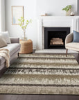 LOOMLAN Rugs Nyelle Brown Washable Indoor-Outdoor Rug