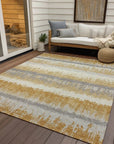 LOOMLAN Rugs Nyelle Gold Washable Indoor-Outdoor Rug