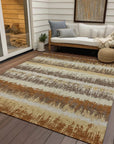 LOOMLAN Rugs Nyelle Mocha Washable Indoor-Outdoor Rug