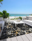 LOOMLAN Rugs Oceana Black Washable Indoor-Outdoor Rug