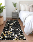 LOOMLAN Rugs Oceana Black Washable Indoor-Outdoor Rug