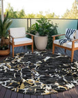 LOOMLAN Rugs Oceana Black Washable Indoor-Outdoor Rug