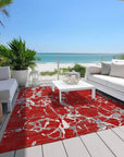 LOOMLAN Rugs Oceana Red Washable Indoor-Outdoor Rug