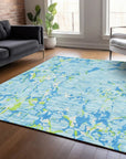 LOOMLAN Rugs Oceana Sky Washable Indoor-Outdoor Rug