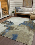 LOOMLAN Rugs Opalineh Brown Washable Indoor-Outdoor Rug