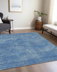 LOOMLAN Rugs Orlena Blue Washable Indoor-Outdoor Rug