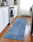 LOOMLAN Rugs Orlena Blue Washable Indoor-Outdoor Rug