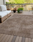 LOOMLAN Rugs Orlena Brown Washable Indoor-Outdoor Rug