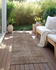 LOOMLAN Rugs Orlena Brown Washable Indoor-Outdoor Rug
