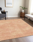 LOOMLAN Rugs Orlena Peach Washable Indoor-Outdoor Rug