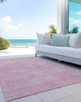 LOOMLAN Rugs Orlena Pink Washable Indoor-Outdoor Rug