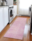 LOOMLAN Rugs Orlena Pink Washable Indoor-Outdoor Rug