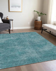 LOOMLAN Rugs Orlena Teal Washable Indoor-Outdoor Rug