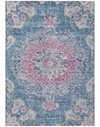 LOOMLAN Rugs Ornella Blue Washable Indoor-Outdoor Rug