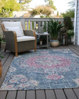 LOOMLAN Rugs Ornella Blue Washable Indoor-Outdoor Rug