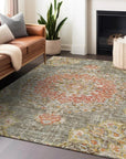 LOOMLAN Rugs Ornella Brown Washable Indoor-Outdoor Rug