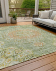 LOOMLAN Rugs Ornella Green Washable Indoor-Outdoor Rug