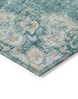 LOOMLAN Rugs Ornella Teal Washable Indoor-Outdoor Rug
