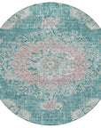 LOOMLAN Rugs Ornella Teal Washable Indoor-Outdoor Rug