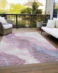 LOOMLAN Rugs Ornitha Pink Washable Indoor-Outdoor Rug