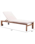 Outdoor Chaise Lounge Aluminum Water Resistant Olefin - LOOMLAN - Zuo Modern - Outdoor Chaises