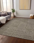 LOOMLAN Rugs Owen Brown Washable Indoor-Outdoor Rug