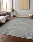 LOOMLAN Rugs Owen Grey Washable Indoor-Outdoor Rug