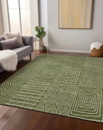 LOOMLAN Rugs Owen Olive Washable Indoor-Outdoor Rug