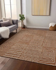 LOOMLAN Rugs Owen Orange Washable Indoor-Outdoor Rug