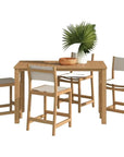 Pearl 5 - Piece Counter Height Teak Outdoor Set - LOOMLAN - HiTeak - Outdoor Counter Dining Sets