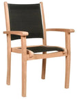 HiTeak Pearl 5PC Square Outdoor Dining Set Stacking Chairs