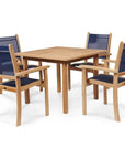 HiTeak Pearl 5PC Square Outdoor Dining Set Stacking Chairs