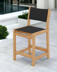 Pearl Teak Outdoor Counter Height Stool - LOOMLAN - HiTeak - Outdoor Counter Stools