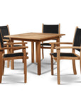 Pearl Teak Patio Square Dining Set 5PC - LOOMLAN - HiTeak - Outdoor Dining Sets
