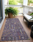LOOMLAN Rugs Percy Purple Washable Indoor-Outdoor Rug