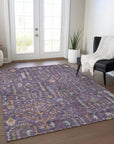 LOOMLAN Rugs Percy Purple Washable Indoor-Outdoor Rug