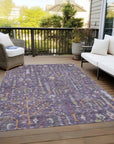 LOOMLAN Rugs Percy Purple Washable Indoor-Outdoor Rug