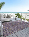 LOOMLAN Rugs Percy Purple Washable Indoor-Outdoor Rug