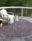 LOOMLAN Rugs Percy Purple Washable Indoor-Outdoor Rug