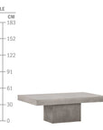 Terrace Concrete Coffee Table - Ivory White Outdoor Coffee Table