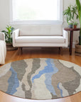 LOOMLAN Rugs Petala Brown Washable Indoor-Outdoor Rug