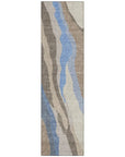 LOOMLAN Rugs Petala Brown Washable Indoor-Outdoor Rug