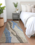 LOOMLAN Rugs Petala Brown Washable Indoor-Outdoor Rug