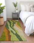 LOOMLAN Rugs Petala Green Washable Indoor-Outdoor Rug