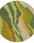 LOOMLAN Rugs Petala Green Washable Indoor-Outdoor Rug