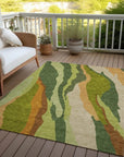 LOOMLAN Rugs Petala Green Washable Indoor-Outdoor Rug