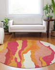 LOOMLAN Rugs Petala Pink Washable Indoor-Outdoor Rug