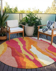 LOOMLAN Rugs Petala Pink Washable Indoor-Outdoor Rug
